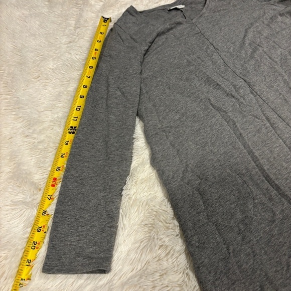 J. Jill Pure J. Jill Gray V Neck Pima Cotton Stretch Shirt Dress Pockets SP - Picture 10 of 12